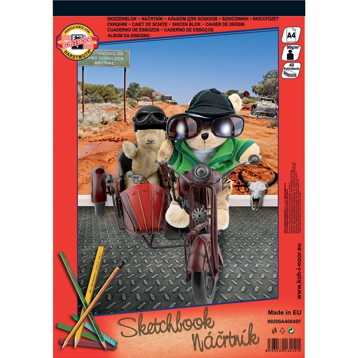 Bloc desen Koh-I-Noor, A4, hartie galben pal