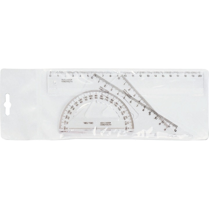 Set geometrie Koh-I-Noor, PVC, Transparent