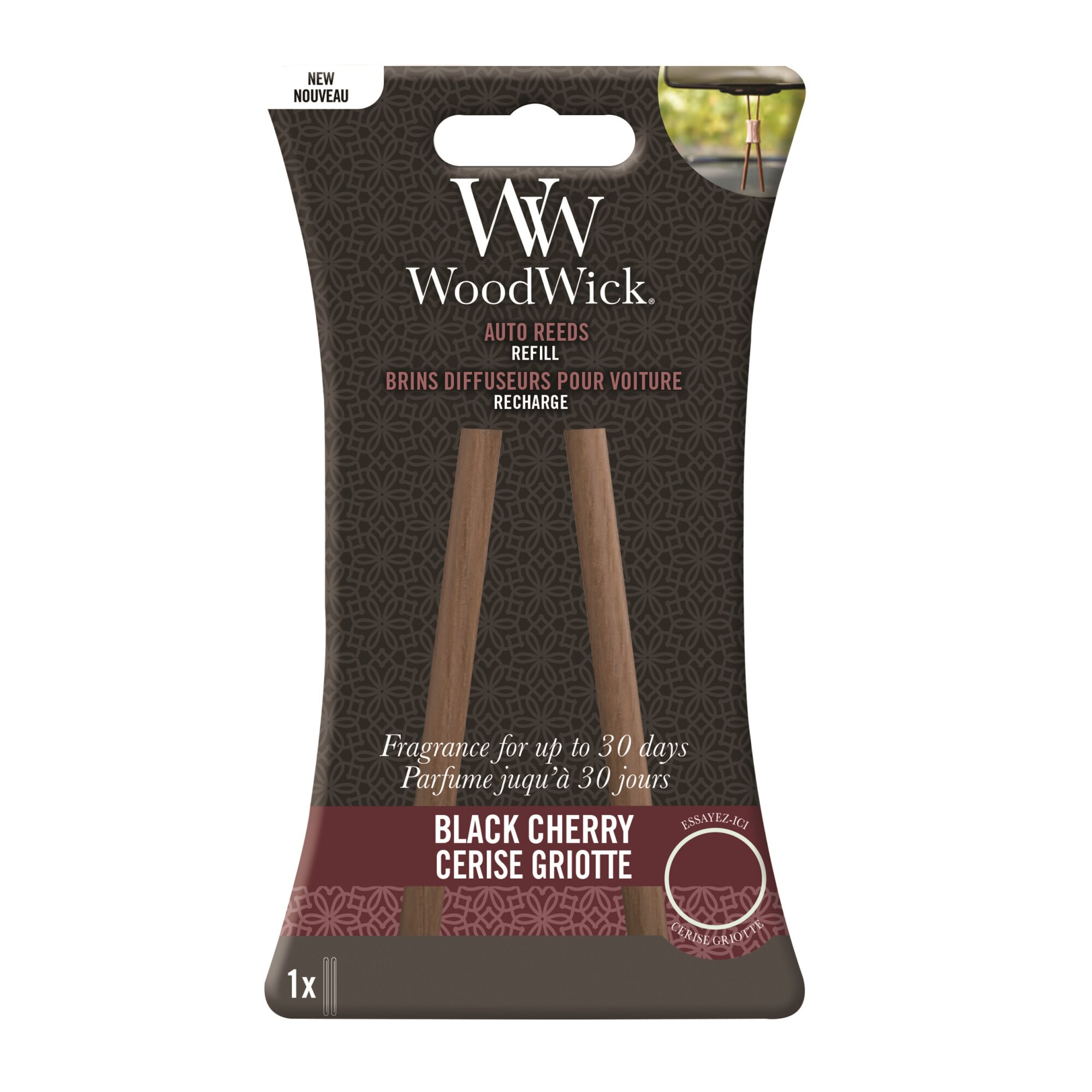 Rezerva Odorizant Auto Reed Black Cherry, Woodwick