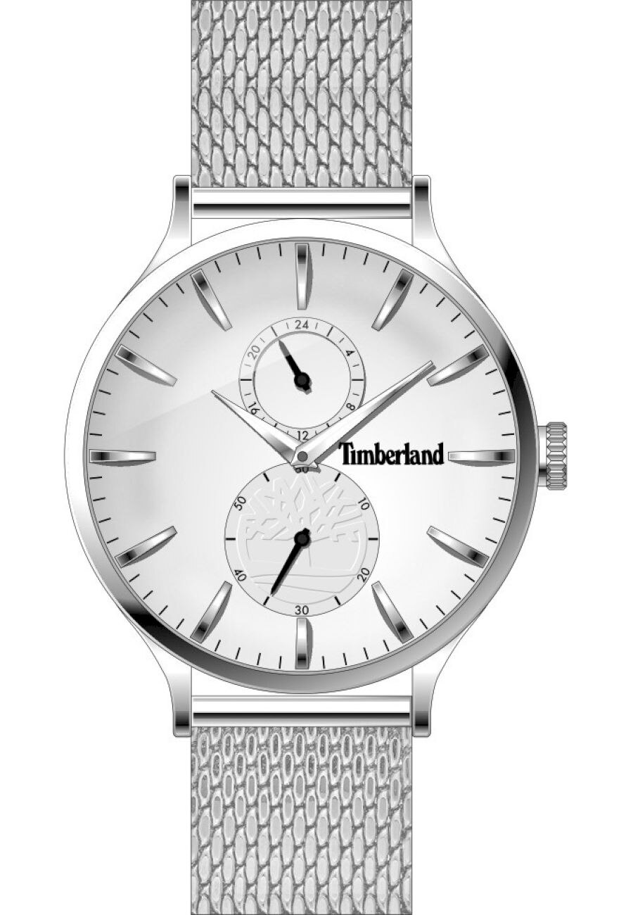 Ceas barbati, Timberland, Analog, 43mm, Otel inoxidabil, 3ATM, Argintiu