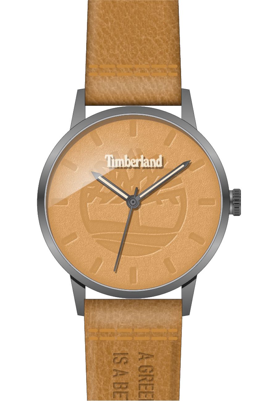 Ceas barbati, Timberland, Analog, 44mm, Otel inoxidabil/Piele, 3ATM, Maro