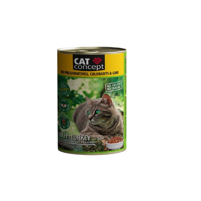Hrana umeda pentru pisici Cat Concept Conserva Vita/Curcan 415 g