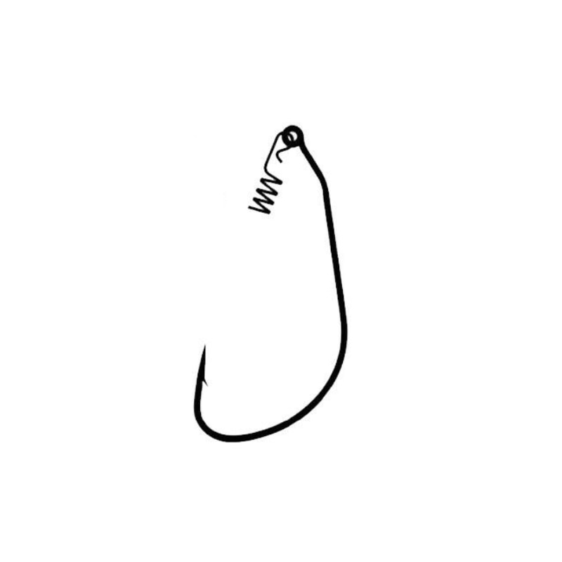 Set 3 buc Kamatsu Carlig Offset cu arc Sping Lock K-0749, marimea 2/0, Black Nickel