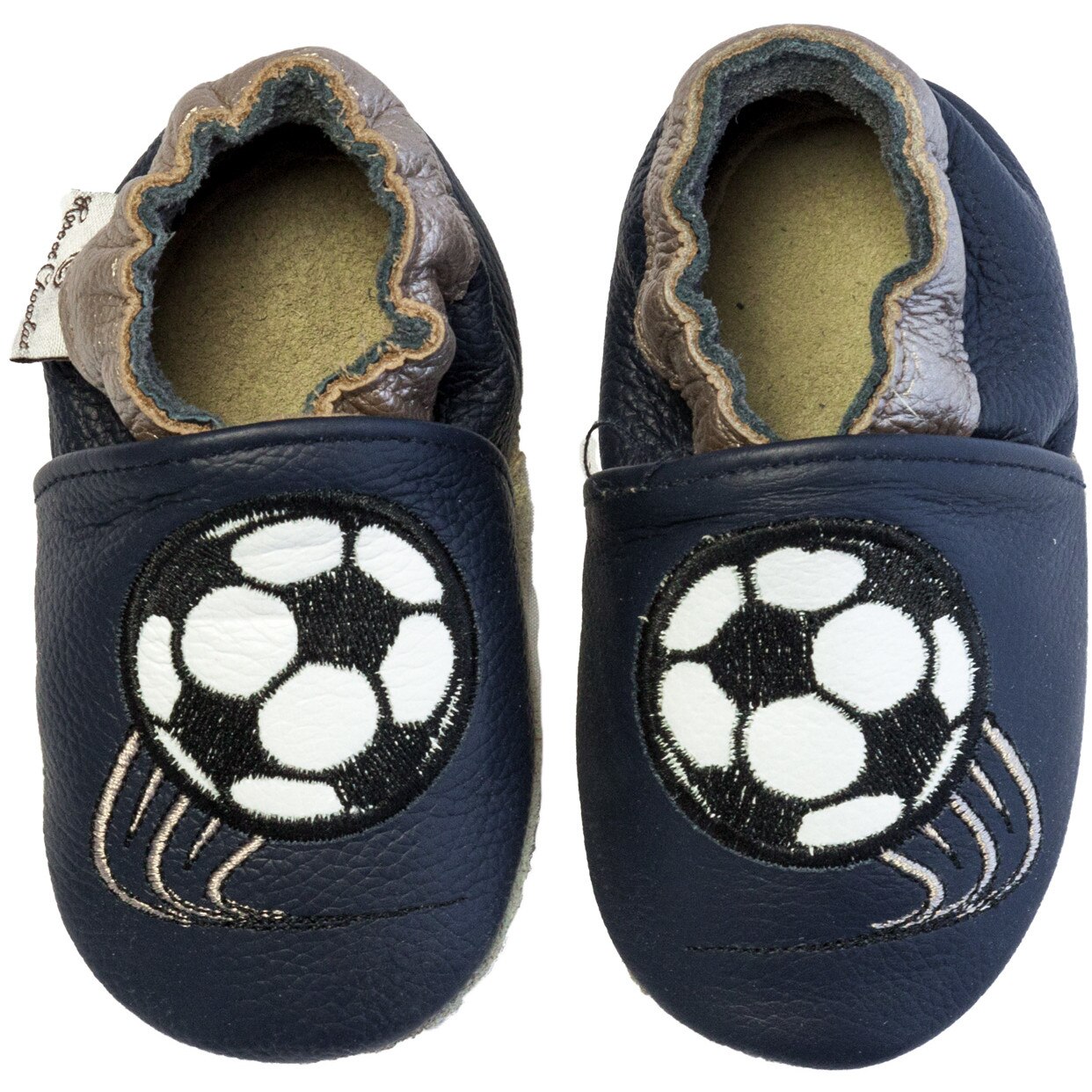 Botosei Rose et Chocolat din piele Soccer Star Navy