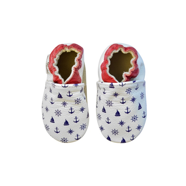 Botosei Rose et Chocolat din piele Nautical Print