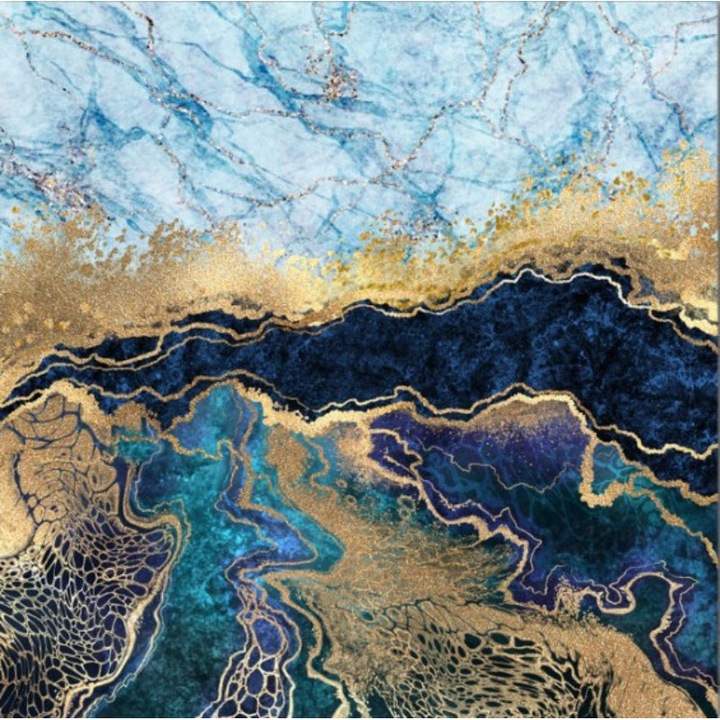 Vászonkép Printly, Blue Marm, 100 cm x 100 cm