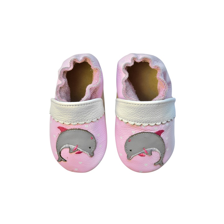 Botosei Rose et Chocolat din piele Dolphin Hearts