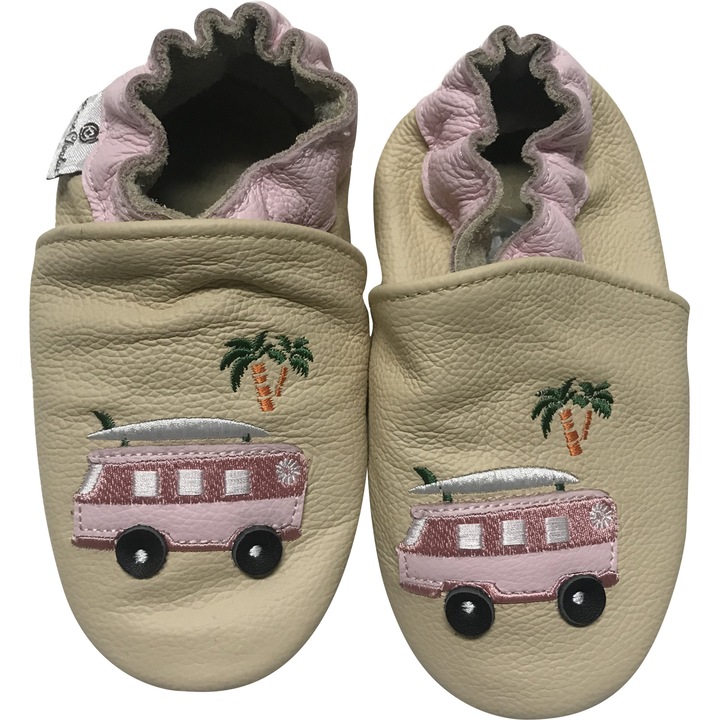 Botosei Rose et Chocolat din piele Beach Bus