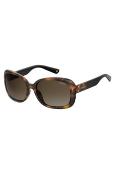 Polaroid, Ochelari de soare dreptunghiulari cu aspect tortoise, Maro/Portocaliu, 59-17-140 Standard Polaroid, Ochelari de soare dreptunghiulari cu aspect tortoise, Maro/Portocaliu, 59-17-140 Standard