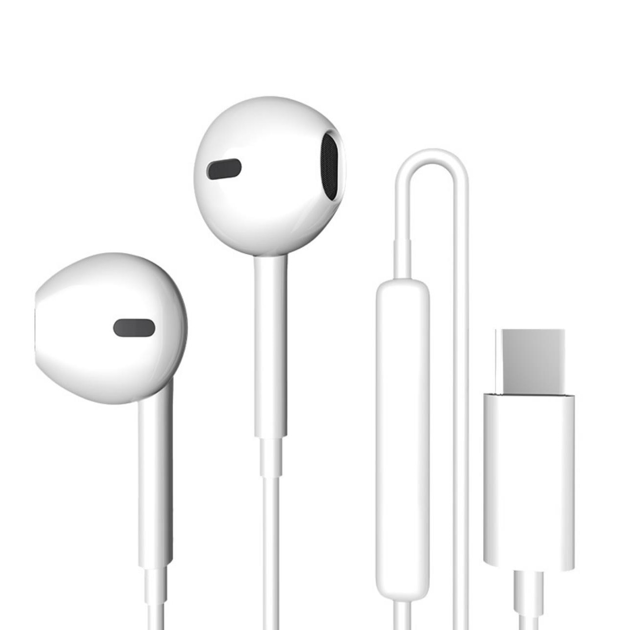 Casti stereo cu microfon, FAC, Cu fir, Compatibile cu dispozitive USB Type C, Alb