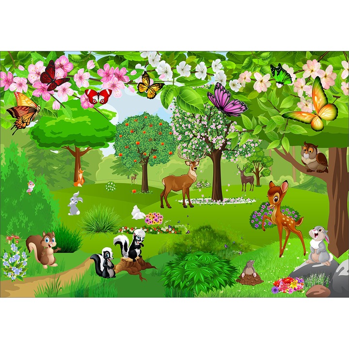 Fototapet copii Caprioara Bambi, premium, multicolor, 200 x 300 cm
