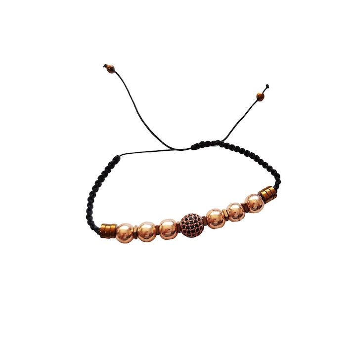 Bratara cu snur ajustabil, Gold Charm, A4B119