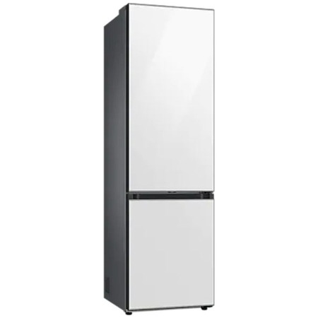 Combina frigorifica Samsung Bespoke RB38A7B5312/EF, 387l, Full No Frost, Twin & Metal Cooling, Cool Select+, Digital Inverter, Clasa C, H 203 cm, Sticla alba