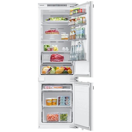 Combina frigorifica incorporabila Samsung BRB26713DWW/EF, 264l, No Frost, Twin & Metal Cooling, Cool Select+, Optimal & Humidity Fresh+, Clasa D, H 177.5 cm