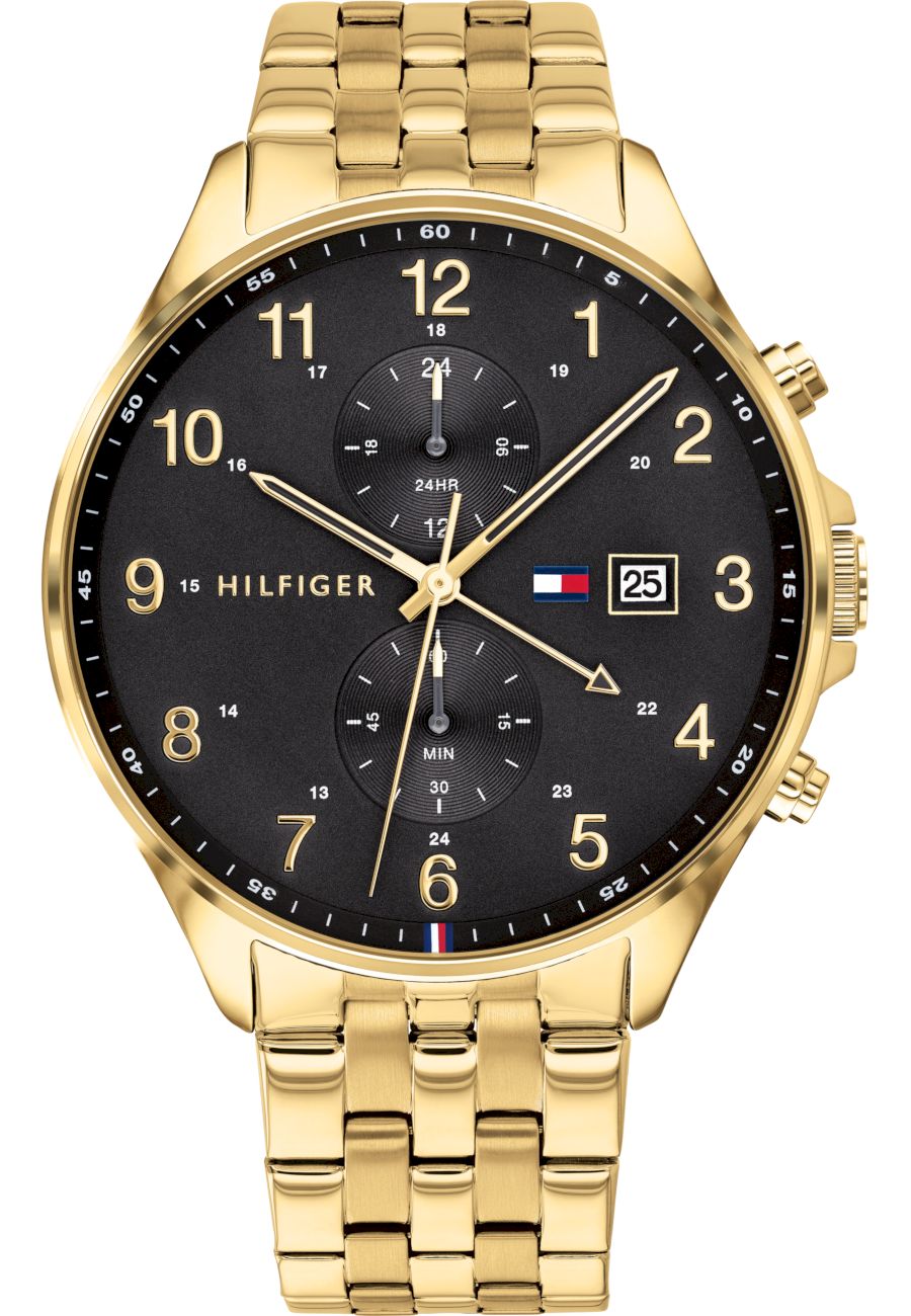 Ceas barbati, Tommy Hilfiger, Analogic, Otel inoxidabil, 44mm, 5ATM, Auriu