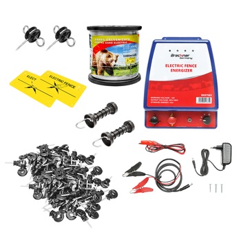 Kit complet gard electric 12/220V, 3,5 Joule lungime fir 1000m, 100 izolatori si placute avertizare Breckner Germany Kit complet gard electric 12/220V, 3,5 Joule lungime fir 1000m, 100 izolatori si placute avertizare Breckner Germany