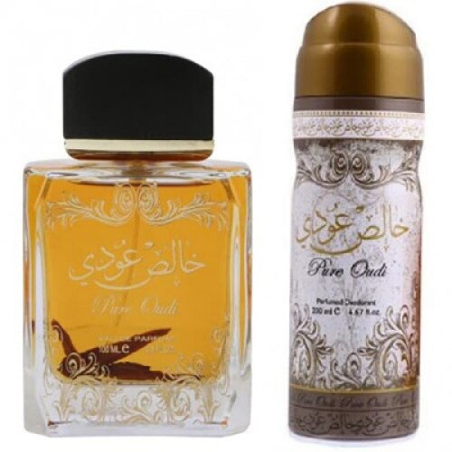 Set Lattafa Perfumes Pure Oudi Apa de Parfum 100ml si Deodorant Spay 50ml