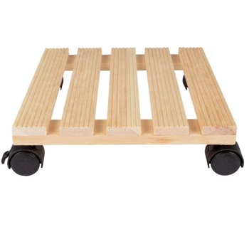 Suport cu roti pentru ghivece, 29 x 29 cm, lemn, mobil, patrat, capacitate portanta max 50 kg, Livarno Living, natur Suport cu roti pentru ghivece, 29 x 29 cm, lemn, mobil, patrat, capacitate portanta max 50 kg, Livarno Living, natur