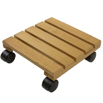 Suport cu roti pentru ghivece, 29 x 29 cm, lemn, mobil, patrat, capacitate portanta max 50 kg, Livarno Living, maro Suport cu roti pentru ghivece, 29 x 29 cm, lemn, mobil, patrat, capacitate portanta max 50 kg, Livarno Living, maro