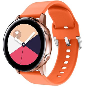 Curea iUni compatibila cu Samsung Watch Gear S2, 20 mm, Silicon Buckle, Orange Curea iUni compatibila cu Samsung Watch Gear S2, 20 mm, Silicon Buckle, Orange
