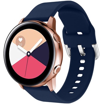 Curea iUni compatibila cu Samsung Watch Gear S2, 20 mm, Silicon Buckle, Midnight Blue Curea iUni compatibila cu Samsung Watch Gear S2, 20 mm, Silicon Buckle, Midnight Blue