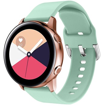 Curea iUni compatibila cu Samsung Watch Gear S2, 20 mm, Silicon Buckle, Turquoise Curea iUni compatibila cu Samsung Watch Gear S2, 20 mm, Silicon Buckle, Turquoise