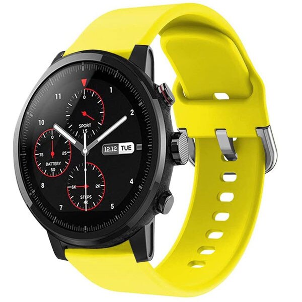 Curea iUni compatibila cu Samsung Watch Gear S3, 22 mm, Silicon Buckle, Yellow