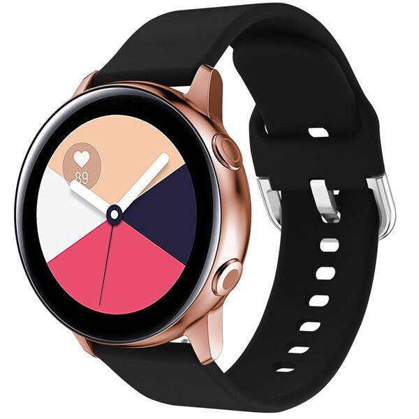 Curea iUni compatibila cu Samsung Watch Gear S2, 20 mm, Silicon Buckle, Black