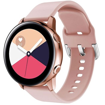 Curea iUni compatibila cu Samsung Watch Gear S2, 20 mm, Silicon Buckle, Pink Curea iUni compatibila cu Samsung Watch Gear S2, 20 mm, Silicon Buckle, Pink