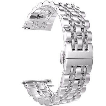 Curea iUni compatibila cu Samsung Watch Gear S2, 20 mm, Seven Beads Strap, Silver Curea iUni compatibila cu Samsung Watch Gear S2, 20 mm, Seven Beads Strap, Silver