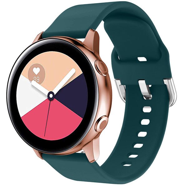 Curea iUni compatibila cu Samsung Watch Gear S2, 20 mm, Silicon Buckle, Dark Green
