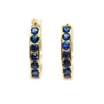 Cercei din aur galben 14k pentru copii, Zirconii albastre Cercei din aur galben 14k pentru copii, Zirconii albastre