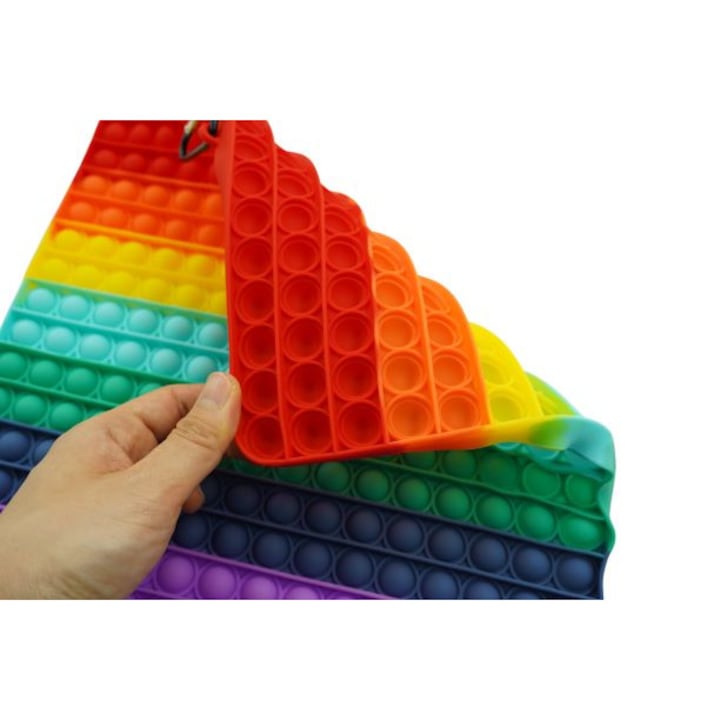 Flippy Szilikon stresszoldó játék, Pop it Now & Flip it, 30 cm, nagy négyzet, sokszínű