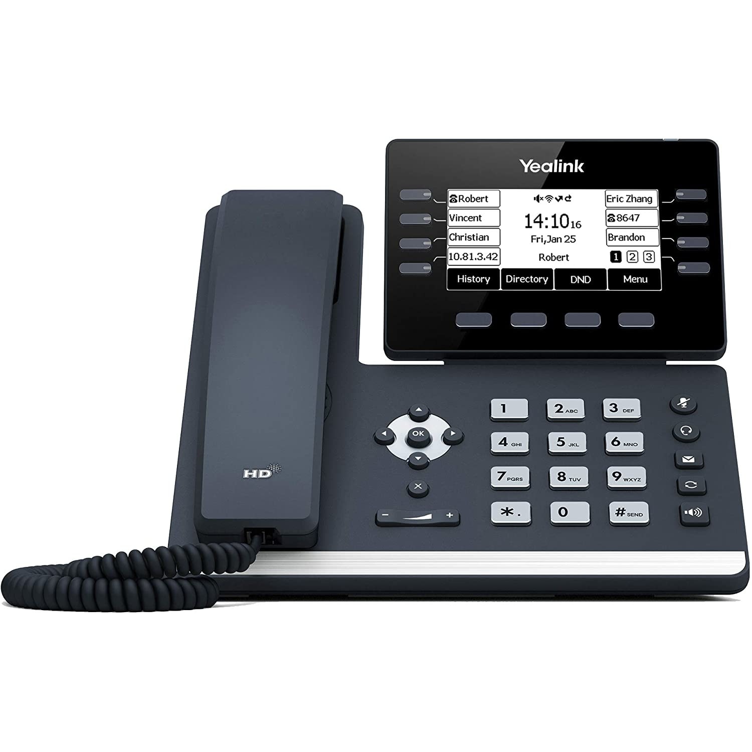 Telefon IP Yealink SIP-T53 553209, Afisaj grafic de 3,7 inch, USB 2.0, Dual-Port Gigabit Ethernet, Negru