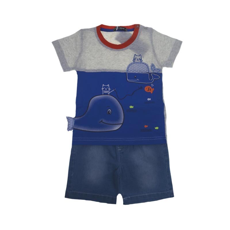 Compleu de vara 2 piese pentru baieti Happy House JF-18581, Multicolor 104 CM Standard