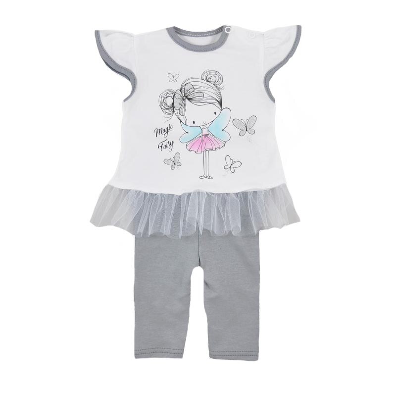 Compleu 2 piese de vara pentru fete Koala Magiczna Wrozka 05-720, Gri