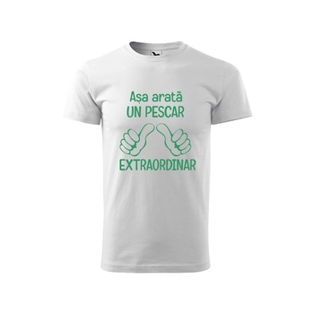 Tricou barbati personalizat Pescar, Malfini, Alb, XL Tricou barbati personalizat Pescar, Malfini, Alb, XL