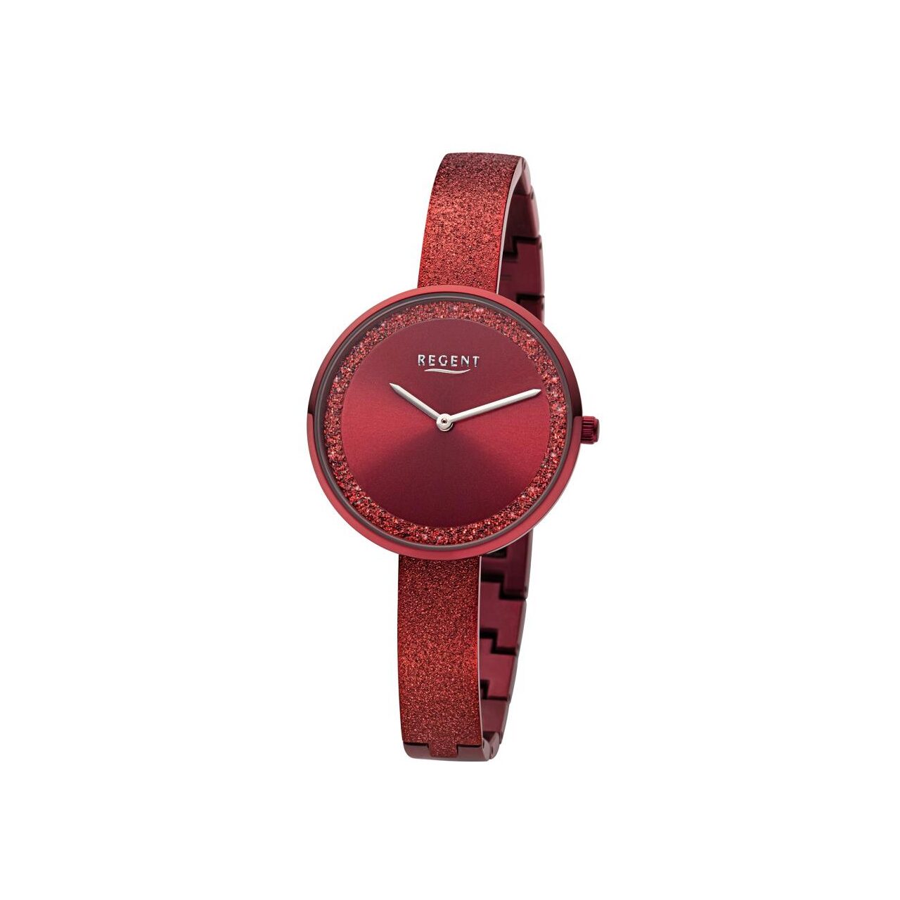 Ceas de dama Regent BA-688, Quartz, 34mm, 3ATM, Rosu