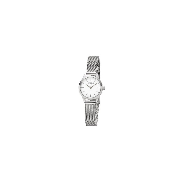 Ceas de dama Regent F-1165, Quartz, 18mm, 3ATM, Argintiu