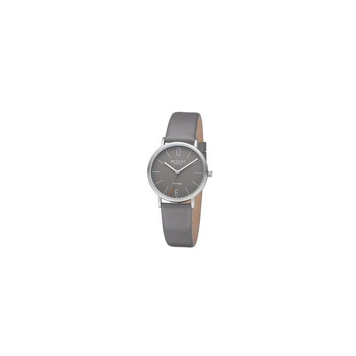 Ceas de dama Regent F-1319, Quartz, 32mm, 5ATM, Gri