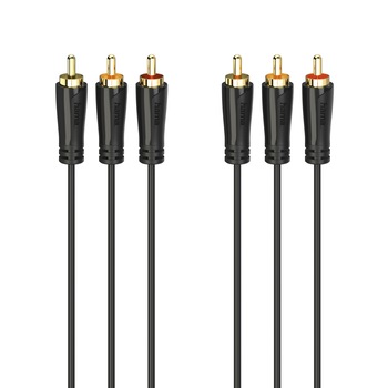 Cablu RCA Hama 205150, 3 RCA plugs - 3 RCA plugs, 1.5 m Cablu RCA Hama 205150, 3 RCA plugs - 3 RCA plugs, 1.5 m
