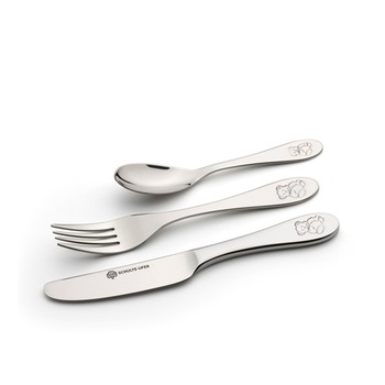 Set 3 tacamuri inox pentru copii, Schulte-ufer, argintiu Set 3 tacamuri inox pentru copii, Schulte-ufer, argintiu