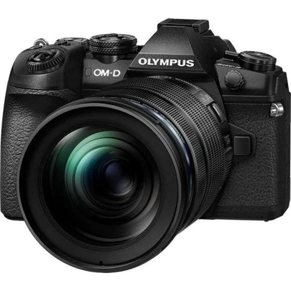 Aparat foto Mirrorless OLYMPUS E-M1 Mark II, 20.4 MP, 4K, Wi-Fi, Double Zoom Kit, Negru