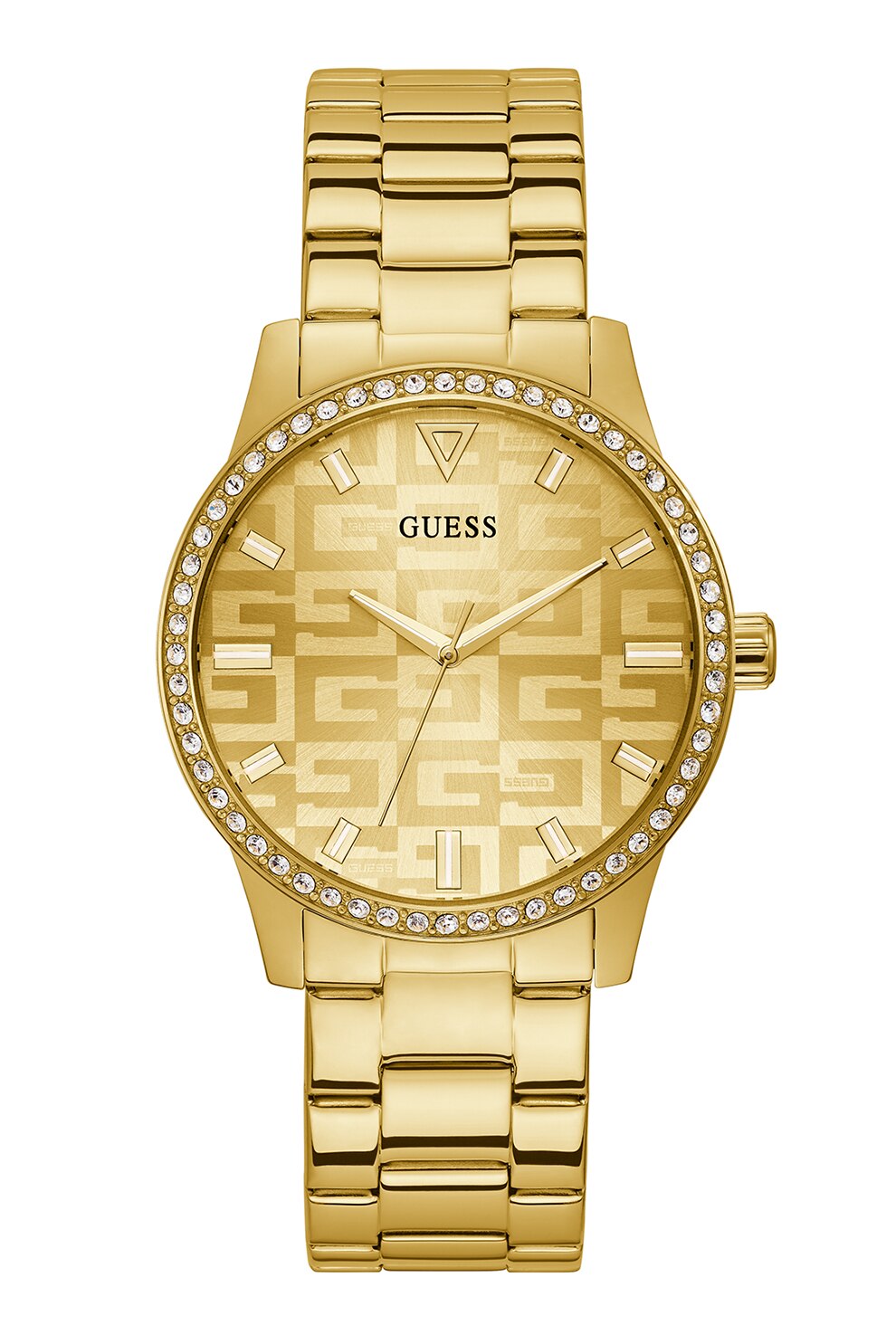 Guess, Ceas quartz decorat cu cristale, Auriu