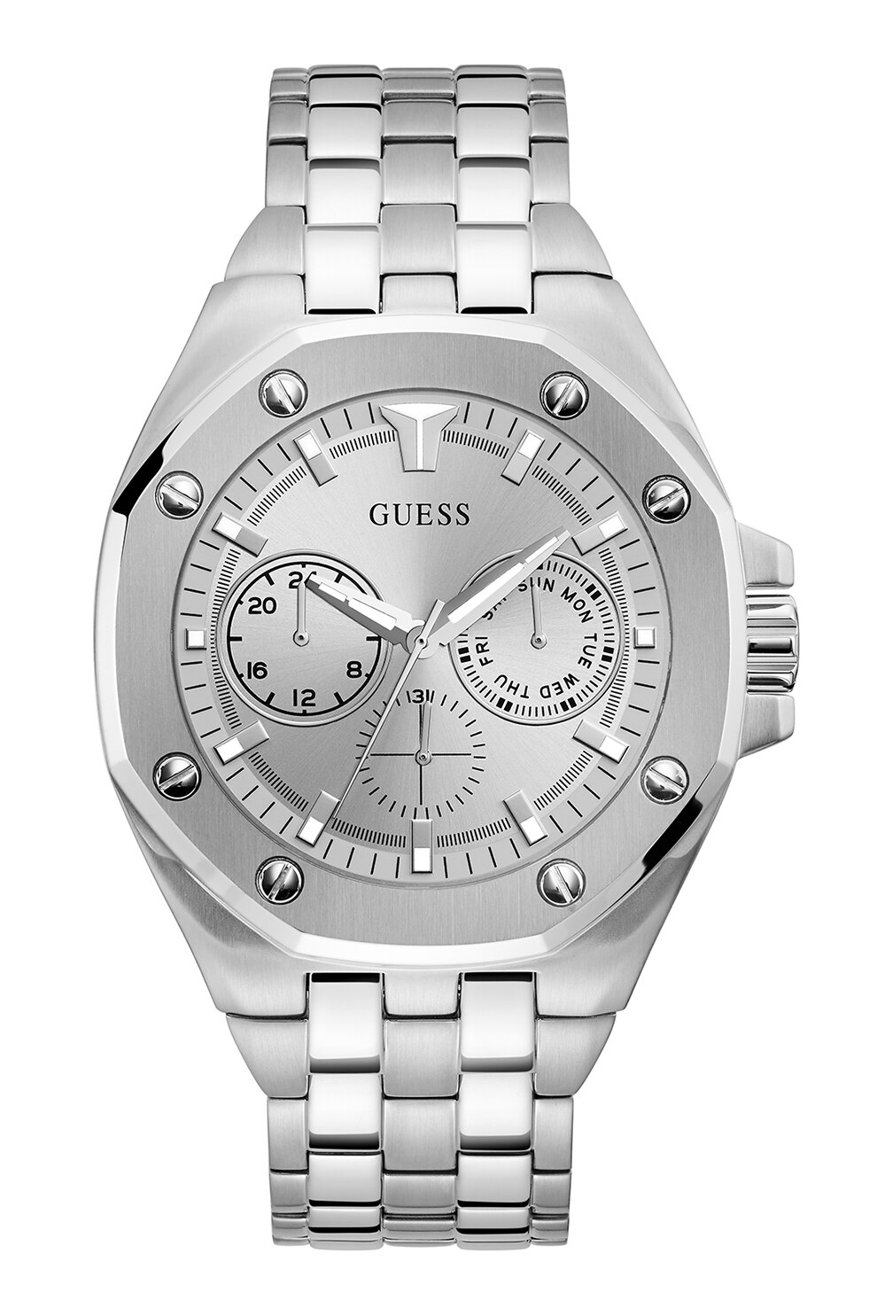 Guess, Ceas din otel inoxidabil cu functii multiple, Argintiu
