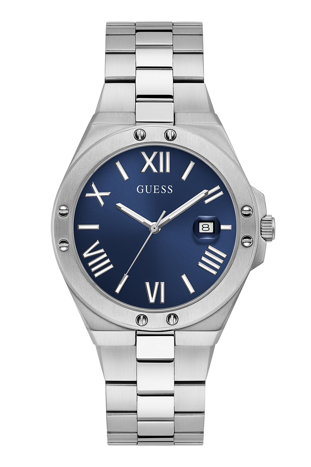 Guess, Ceas quartz din otel inoxidabil, Argintiu