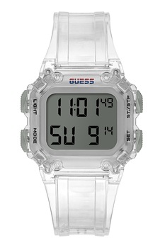 Guess, Ceas digital cu o curea transparenta, Alb Guess, Ceas digital cu o curea transparenta, Alb