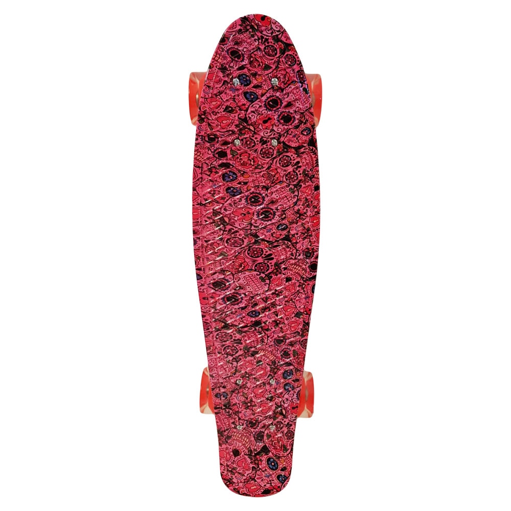 Penny board cu roti de silicon si lumini ABEC-7, PU, Aluminiu, HB3004-A RCO®