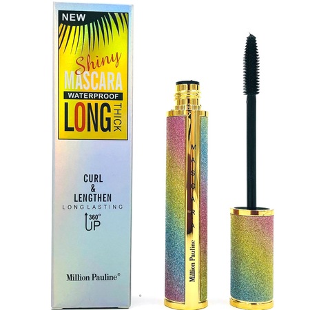 Mascara 4D waterproof cu fibre matase, pentru alungire si curbare la 360 grade Shiny Million Pauline