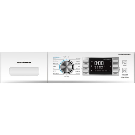 Masina de spalat Heinner HWM-M1015INVB+++, 10 kg, 1500 RPM, Clasa B, Motor Inverter, Display LED, Start intarziat, Alb
